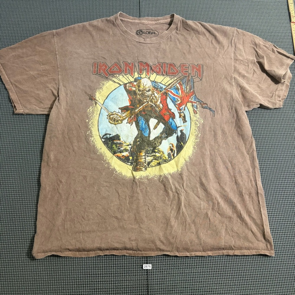 Global Iron Maiden The Trooper Graphic T-Shirt Brown Mens Size 2XL
